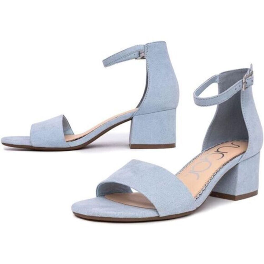 Sugar Women’s Sandals sz 7.5 Block Heel Powder Blue NEW # Box 849